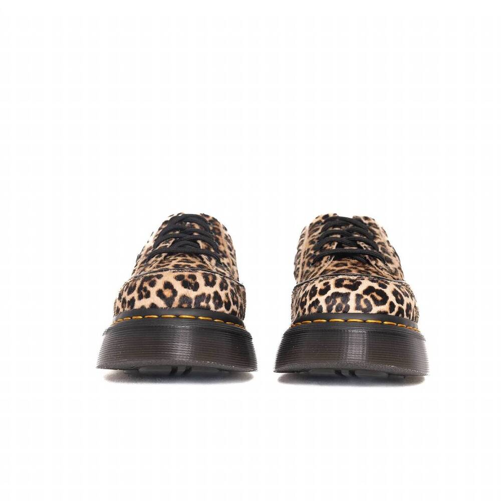 NEW DR. MARTENS women's buzz 5 eye shoe in light tan mini leopard spot hair - Picture 3 of 5